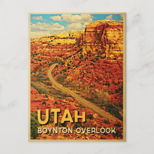 Vintage Utah Boynton Overlook Vykort