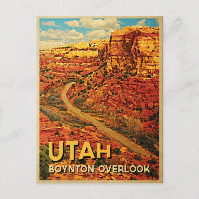 Vintage Utah Boynton Overlook Vykort (Framsida)