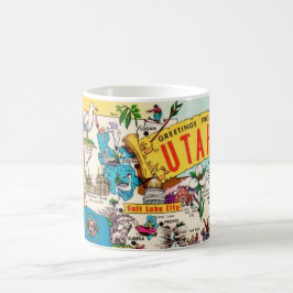 Vintage Utah Karta Kaffemugg