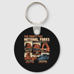 Vintage Utah Mighty Five 5 Nationalparker Vandring Nyckelring