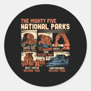 Vintage Utah Mighty Five 5 Nationella Parker Vandr Runt Klistermärke