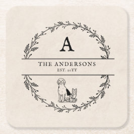 Vintage Utandning Nytt lyft Personlig Gift Monogra Underlägg Papper Kvadrat