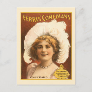 Vintage Utför konst Poster Ferris-Komiker Vykort