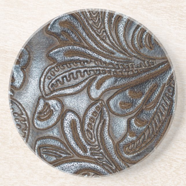 Vintage utföra i relief läder underlägg (Framsidan)