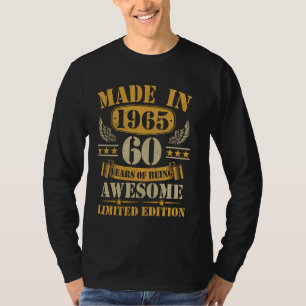 Vintage utförd 1965 Lustigt 60:e födelsedagen 60 å T Shirt