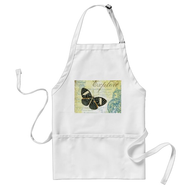 Vintage Utforska knappsats..apron Förkläde (Framsidan)