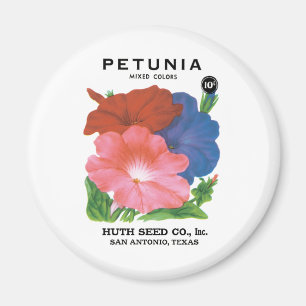 Vintage utsädespaket etikett konst, Petunia blommo Magnet