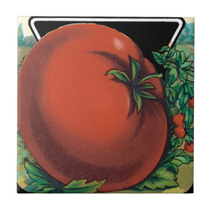 Vintage utsädespaket etikett konst, Tomat Pomodoro Kakelplatta