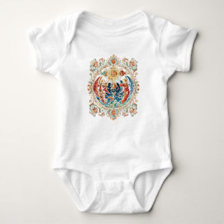 Vintage utsmyckad blomstergrabb body, Färgrik klas T Shirt