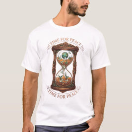 Vintage utsmyckad timglas Tid för fred Glob & Do T Shirt