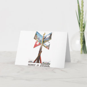 Vintage Vacation i Schweiz Helgkort