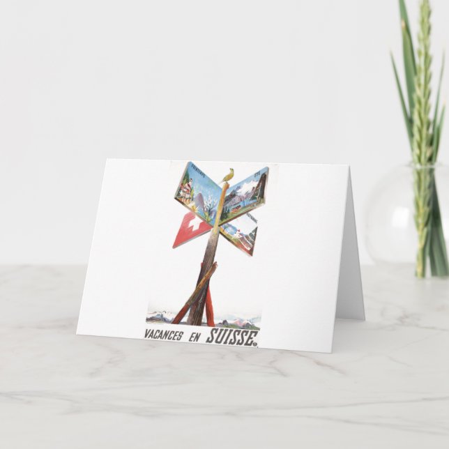 Vintage Vacation i Schweiz Helgkort (Framsida)