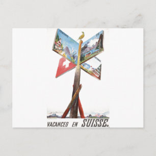 Vintage Vacation i Schweiz Vykort