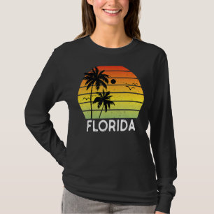 Vintage Vacation Retro Florida Sol Handflatan Träd T Shirt