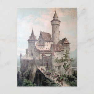 Vintage - vacker gammal slott vykort