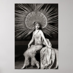 Vintage vacker utskrift av dekorerad dansare poster