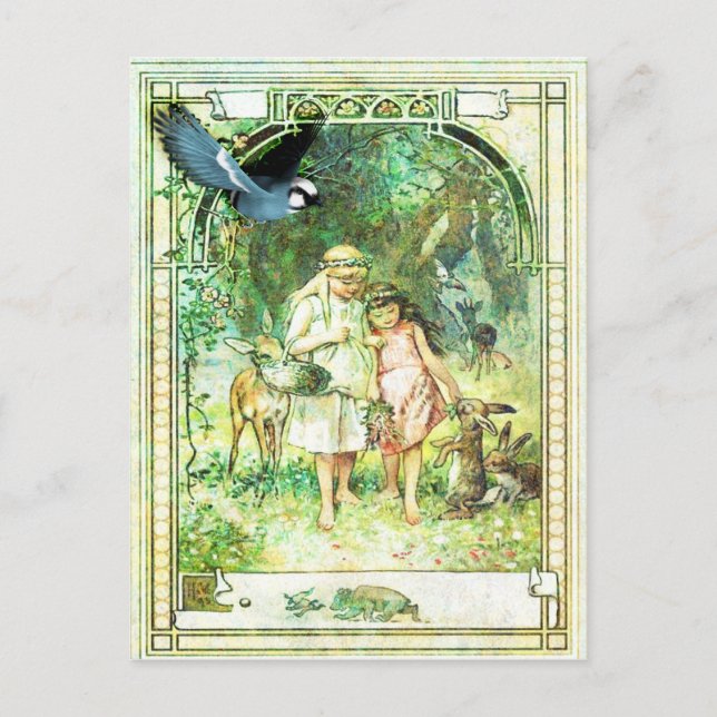 Vintage Vackerdagen Garden Vykort (Framsida)