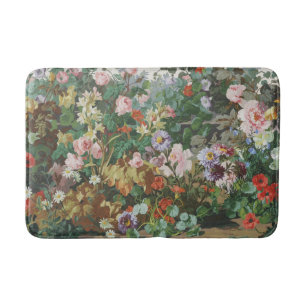 Vintage vackra färgglada blommor blomster målning badrumsmatta