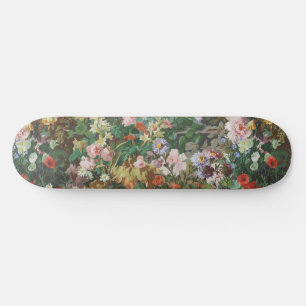 Vintage vackra färgglada blommor blomster målning mini skateboard bräda 18,5 cm