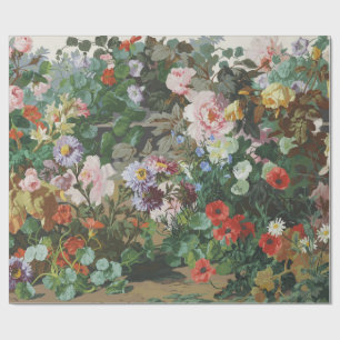 Vintage vackra färgglada blommor blomster målning presentpapper