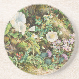 Vintage vackra petunior blommor blomkonst underlägg