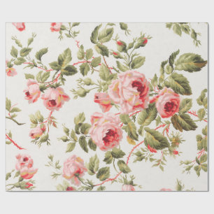 Vintage vackra rosa rosor blommönster presentpapper