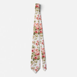 Vintage vackra rosa rosor blommönster slips