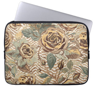 Vintage, vackra rosor med designkonst laptop fodral