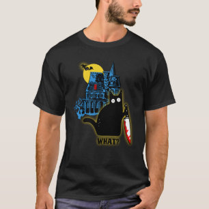 Vintage "Vad?" Katt med Bloody Knivar T Shirt