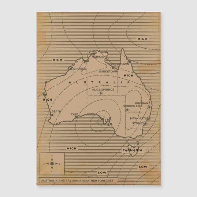 Vintage väderkarta över Australien (Framsida)