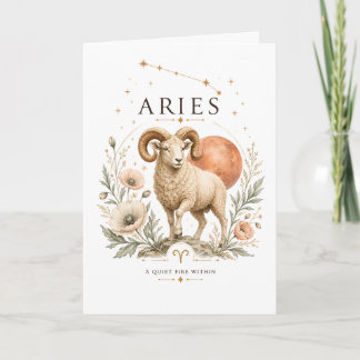 Vintage Väduren Zodiak Astrologi Horoskop Tecken P Kort