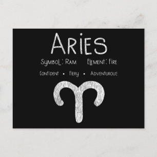 Vintage Väduren Zodiakskylt Present till Astrologi Vykort