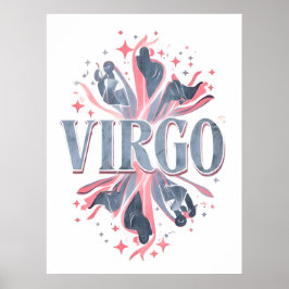 Vintage Våg Zodiac-tecken Whimsical Illustration Poster