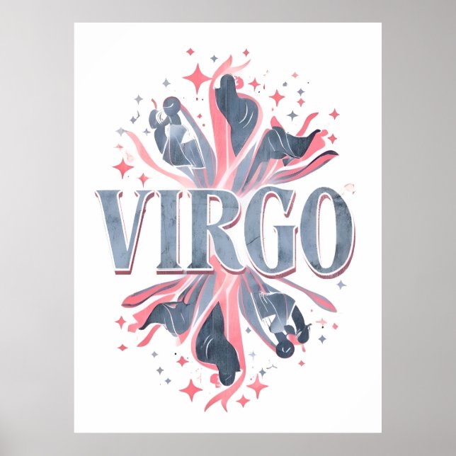 Vintage Våg Zodiac-tecken Whimsical Illustration Poster (Framsidan)