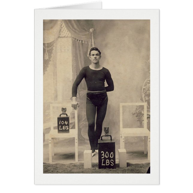 Vintage väger lyftarmen hälsningskort (Framsidan)