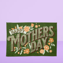 Vintage Vågigt typografi Mors dag Gift-Grönt
