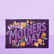 Vintage Vågigt typografi Mors dag Gift-Lila