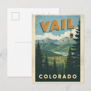 vintage Vail colorado utomhus linbana souvenir  Vykort