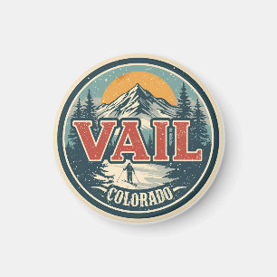 vintage Vail colorado utomhus vinter snö skidåknin Magnet