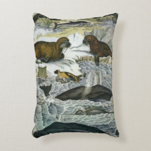 Vintage Valar, Sälar och valar, marina djur Prydnadskudde
