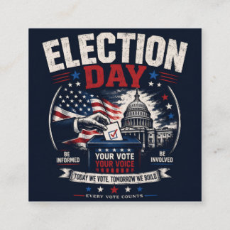 Vintage valdag-grafik – amerikansk känsla fyrkantigt visitkort