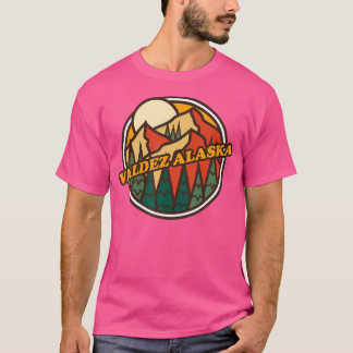 Vintage Valdez Alaska-berget Hiking Souvenir Pri T Shirt