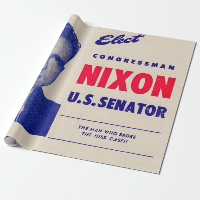 Vintage Valect Congressman Nixon Senator Presentpapper (Utrullad)