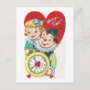 Vintage "Valen-time" Valentine Helg Vykort