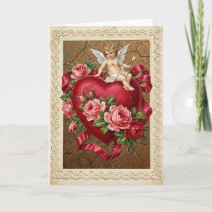 Vintage valentin Cupid-kort Kort