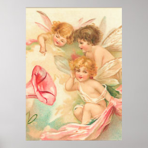 Vintage valentin cupidängel 1 poster