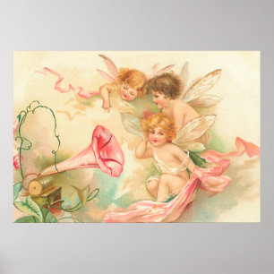 Vintage valentin cupidängel 1 poster