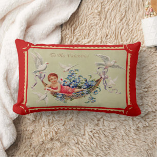 Vintage valentincupid art lumbarkudde
