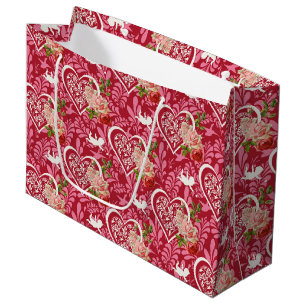 Vintage Valentindagen Blommigt Heart Mönster