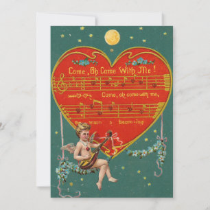 Vintage Valentindagen Cherub Julkort